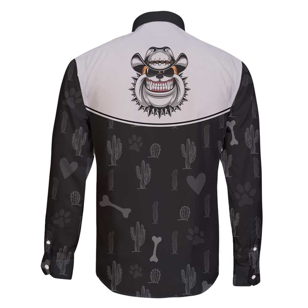 Cowdog Family Matching Long Sleeve Bodycon Dress and Hawaiian Shirt Cowboy Bulldog Retro Western Yoke - Wonder Print Shop