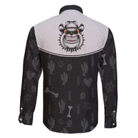 Cowdog Family Matching Long Sleeve Bodycon Dress and Hawaiian Shirt Cowboy Bulldog Retro Western Yoke - Wonder Print Shop