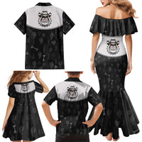 Cowdog Family Matching Mermaid Dress and Hawaiian Shirt Cowboy Bulldog Retro Western Yoke - Wonder Print Shop