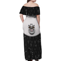 Cowdog Family Matching Off Shoulder Maxi Dress and Hawaiian Shirt Cowboy Bulldog Retro Western Yoke - Wonder Print Shop