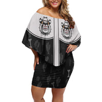 Cowdog Family Matching Off Shoulder Short Dress and Hawaiian Shirt Cowboy Bulldog Retro Western Yoke - Wonder Print Shop