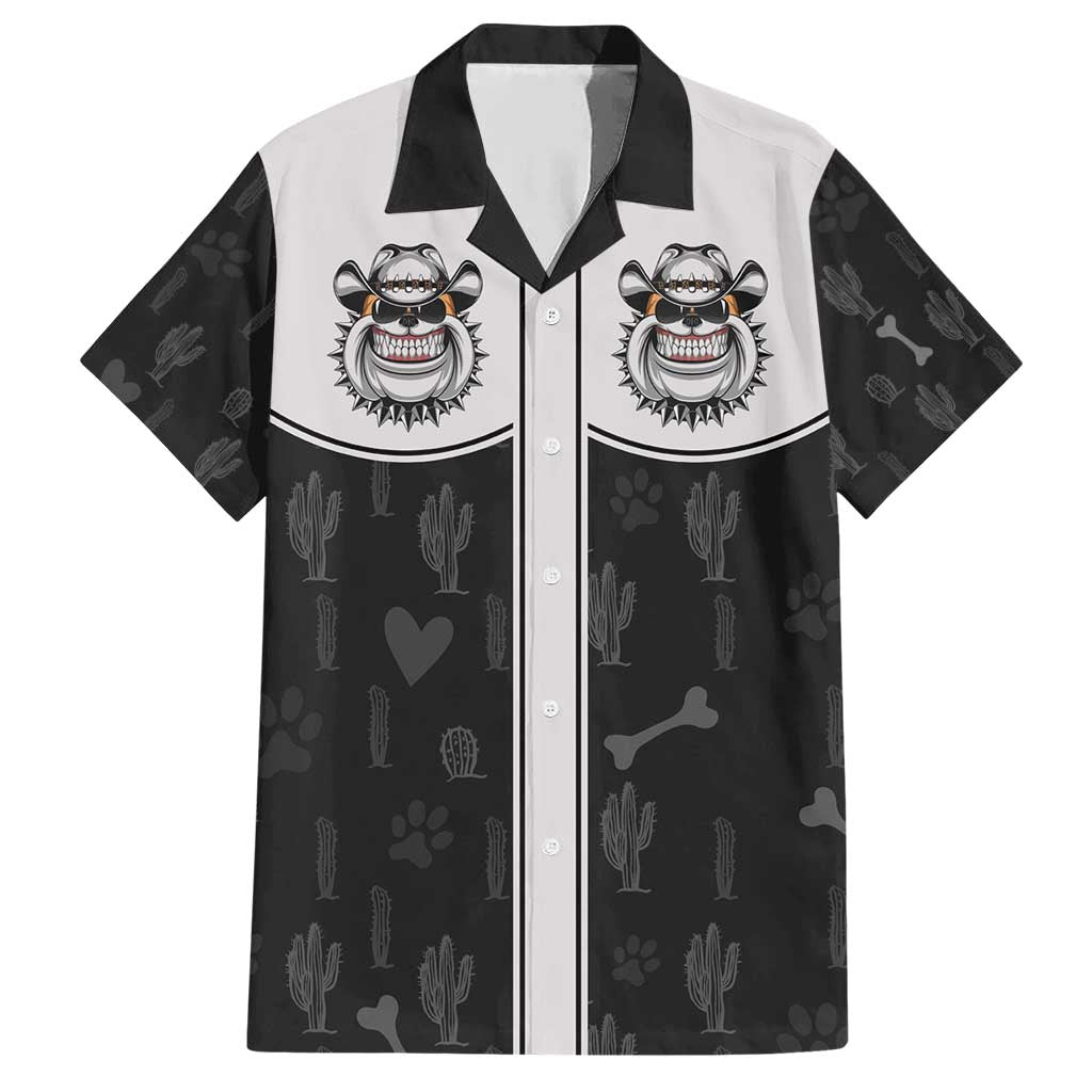 Cowdog Family Matching Short Sleeve Bodycon Dress and Hawaiian Shirt Cowboy Bulldog Retro Western Yoke - Wonder Print Shop