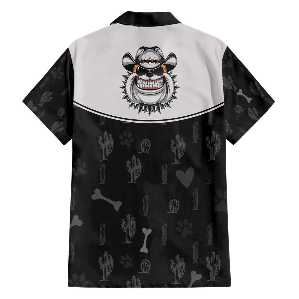 Cowdog Family Matching Short Sleeve Bodycon Dress and Hawaiian Shirt Cowboy Bulldog Retro Western Yoke - Wonder Print Shop