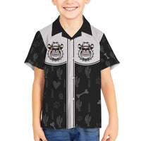 Cowdog Family Matching Short Sleeve Bodycon Dress and Hawaiian Shirt Cowboy Bulldog Retro Western Yoke - Wonder Print Shop