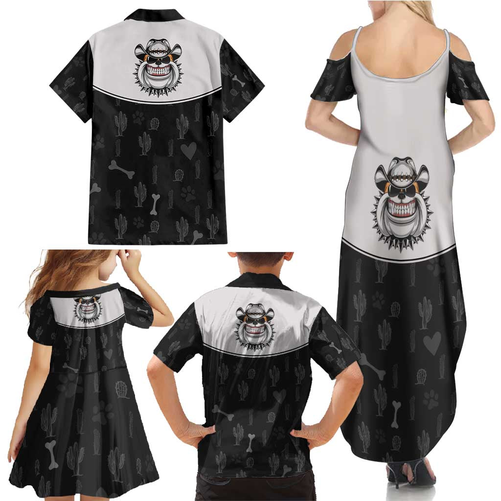 Cowdog Family Matching Summer Maxi Dress and Hawaiian Shirt Cowboy Bulldog Retro Western Yoke - Wonder Print Shop