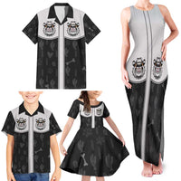 Cowdog Family Matching Tank Maxi Dress and Hawaiian Shirt Cowboy Bulldog Retro Western Yoke - Wonder Print Shop