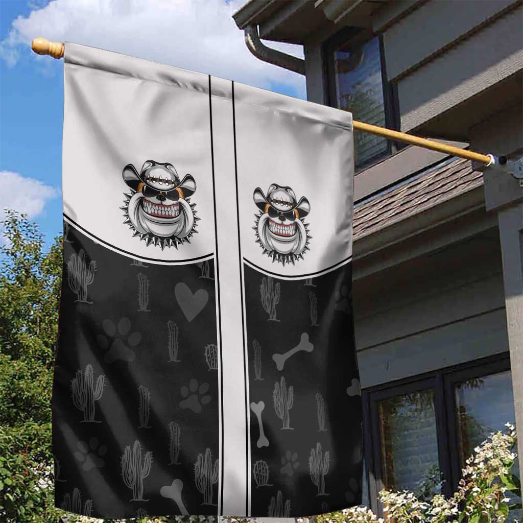 Cowdog Garden Flag Cowboy Bulldog Retro Western Yoke - Wonder Print Shop