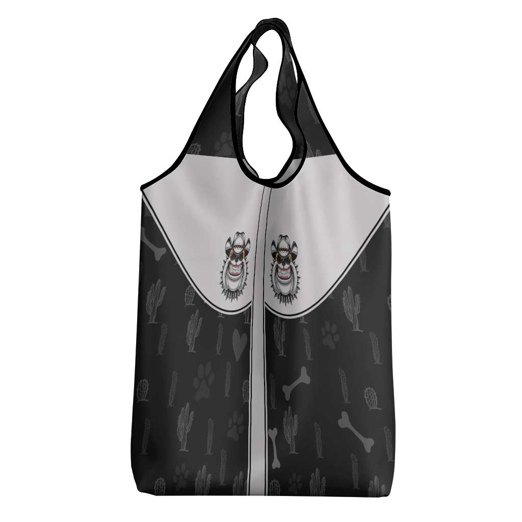 Cowdog Grocery Bag Cowboy Bulldog Retro Western Yoke - Wonder Print Shop