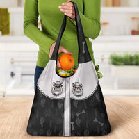 Cowdog Grocery Bag Cowboy Bulldog Retro Western Yoke - Wonder Print Shop