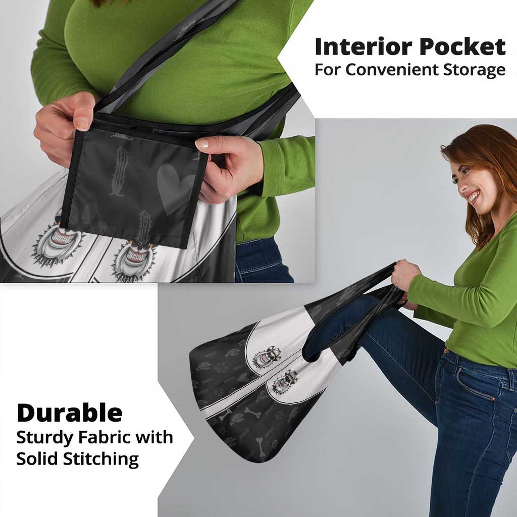 Cowdog Grocery Bag Cowboy Bulldog Retro Western Yoke - Wonder Print Shop