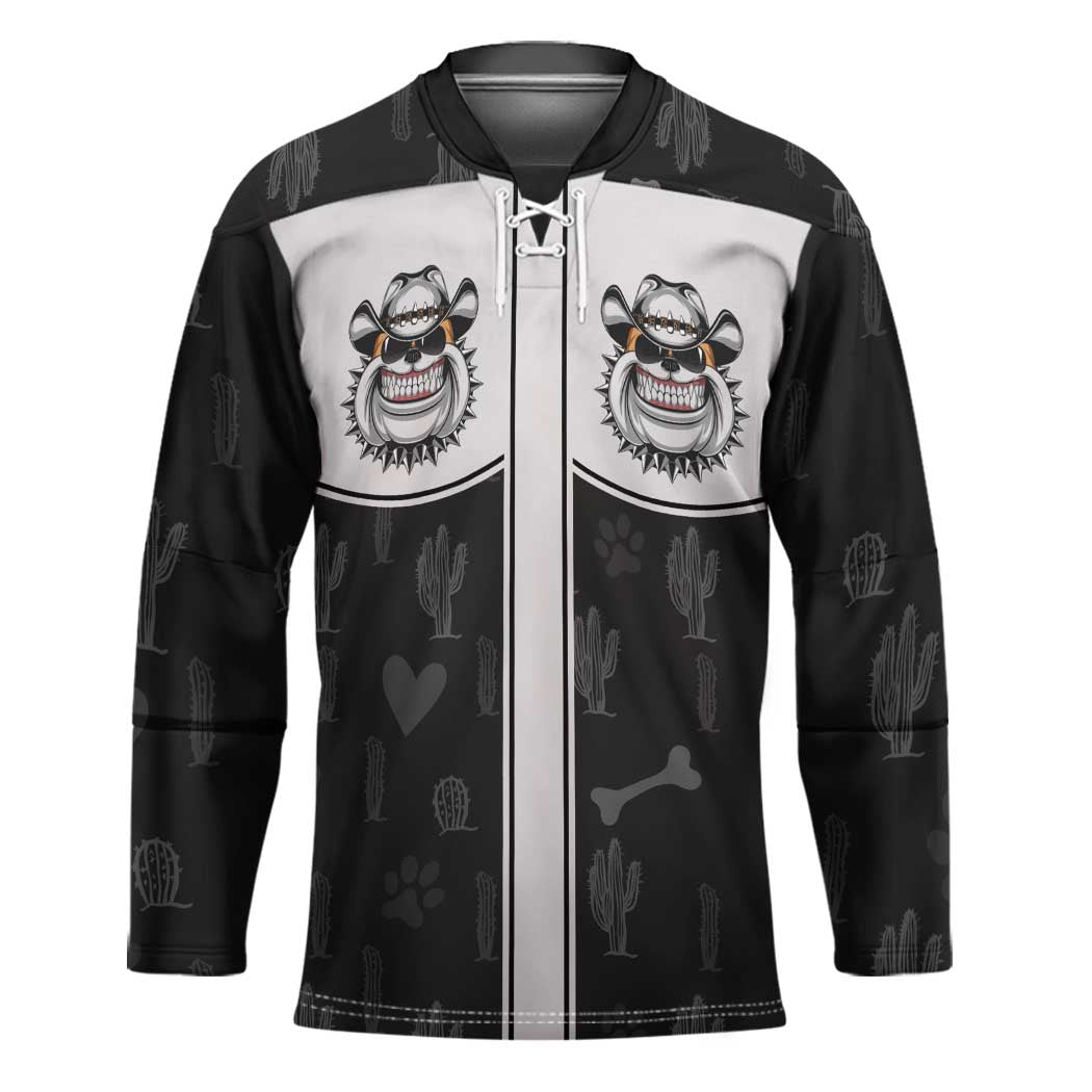 Cowdog Hockey Jersey Cowboy Bulldog Retro Western Yoke - Wonder Print Shop