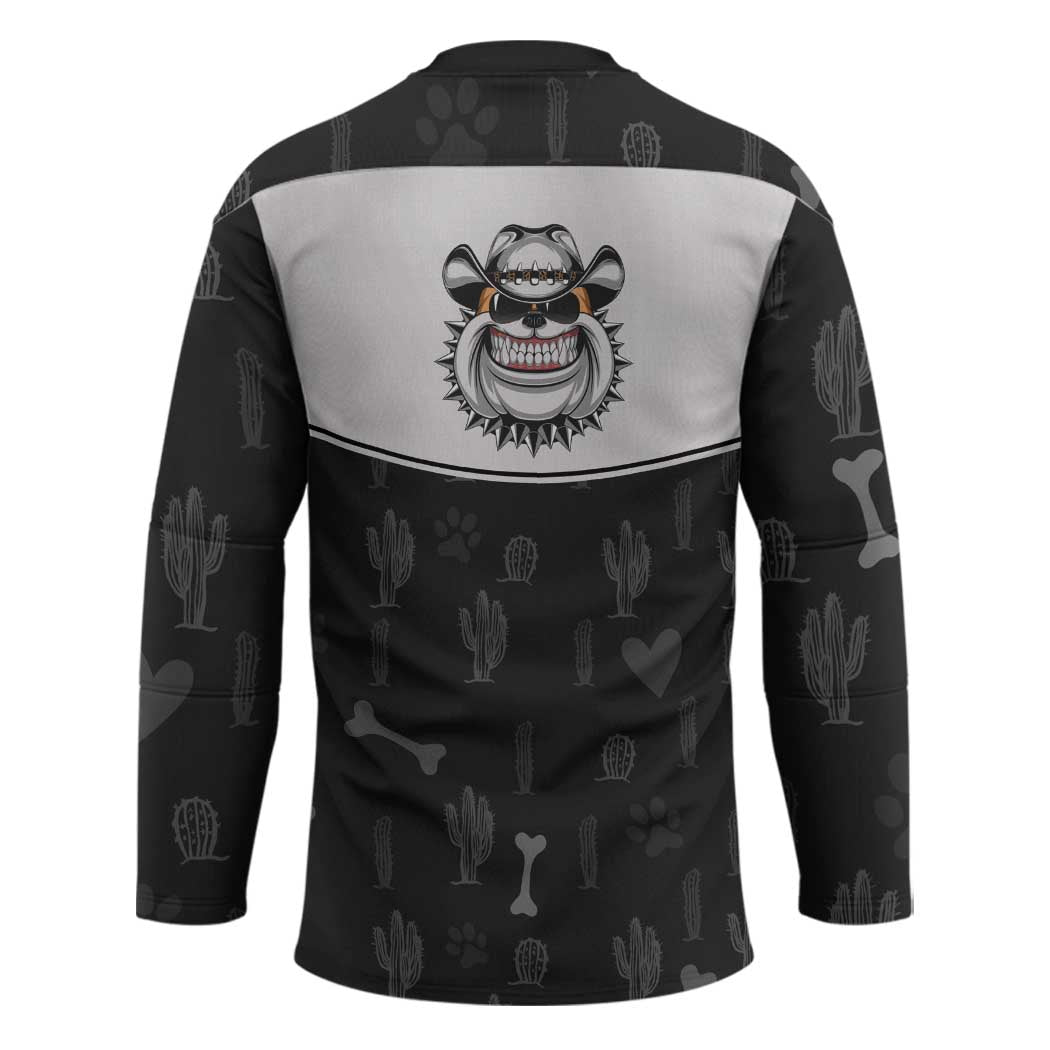 Cowdog Hockey Jersey Cowboy Bulldog Retro Western Yoke - Wonder Print Shop