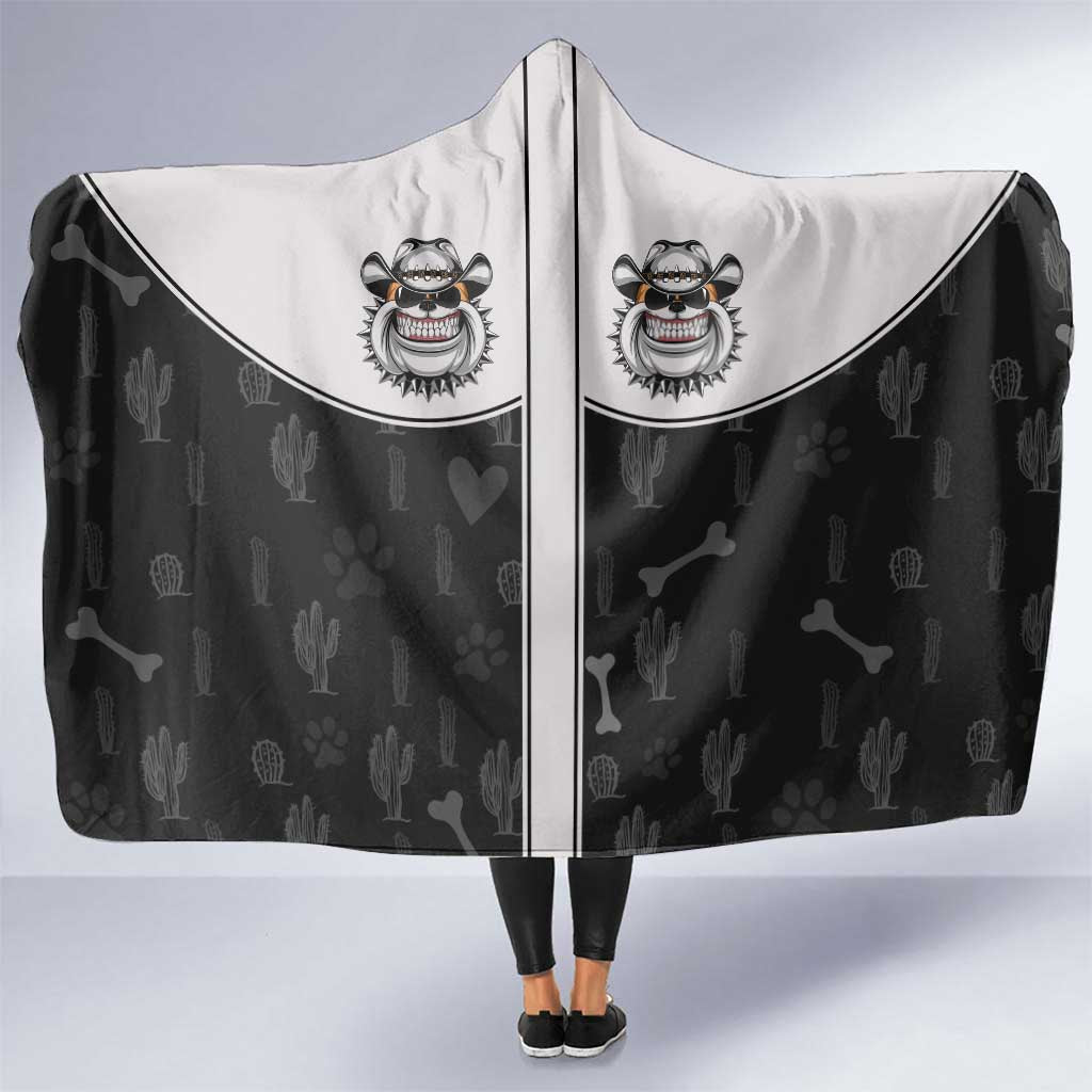 Cowdog Hooded Blanket Cowboy Bulldog Retro Western Yoke - Wonder Print Shop