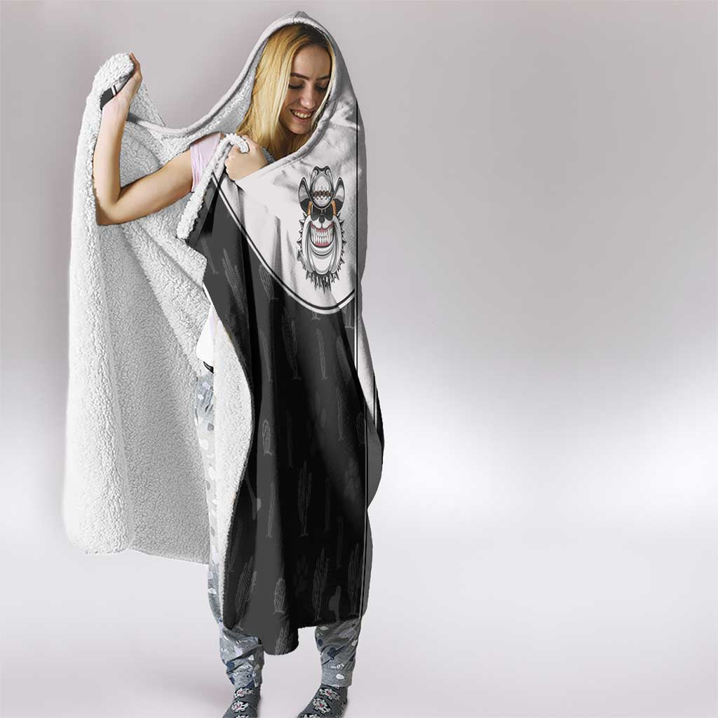 Cowdog Hooded Blanket Cowboy Bulldog Retro Western Yoke - Wonder Print Shop