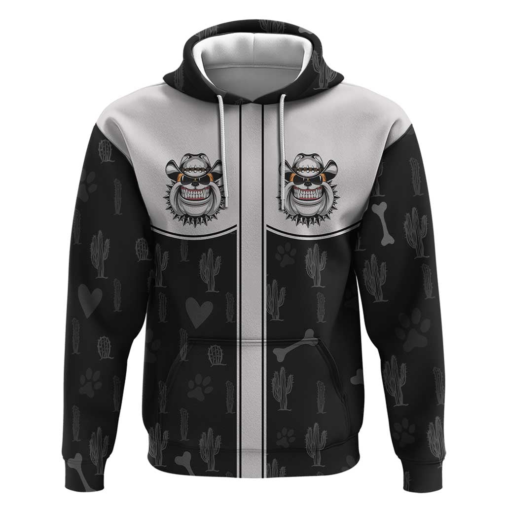 Cowdog Hoodie Cowboy Bulldog Retro Western Yoke - Wonder Print Shop