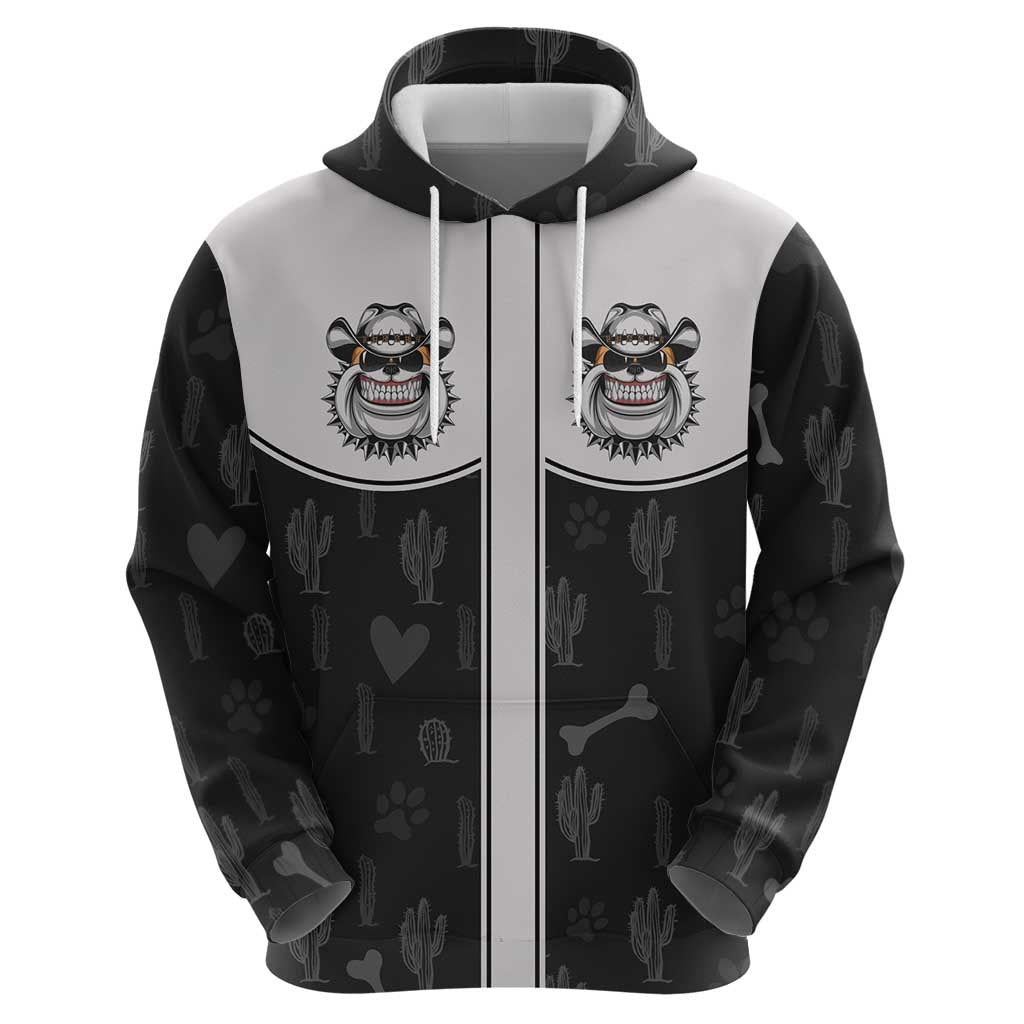 Cowdog Hoodie Cowboy Bulldog Retro Western Yoke - Wonder Print Shop