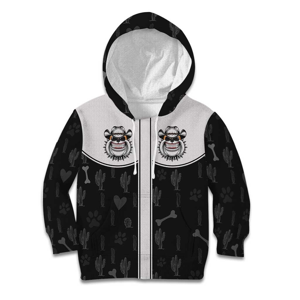 Cowdog Kid Hoodie Cowboy Bulldog Retro Western Yoke - Wonder Print Shop