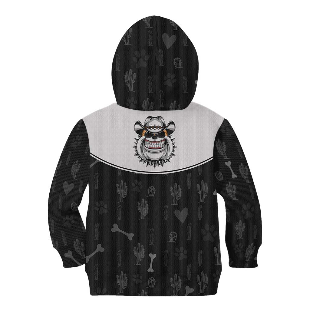 Cowdog Kid Hoodie Cowboy Bulldog Retro Western Yoke - Wonder Print Shop