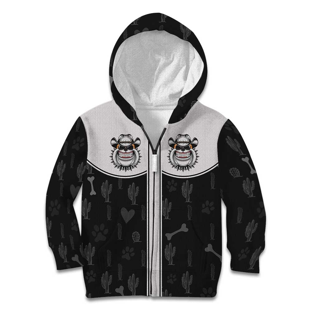 Cowdog Kid Hoodie Cowboy Bulldog Retro Western Yoke - Wonder Print Shop