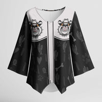 Cowdog Kimono Sleeve Blouse Cowboy Bulldog Retro Western Yoke - Wonder Print Shop