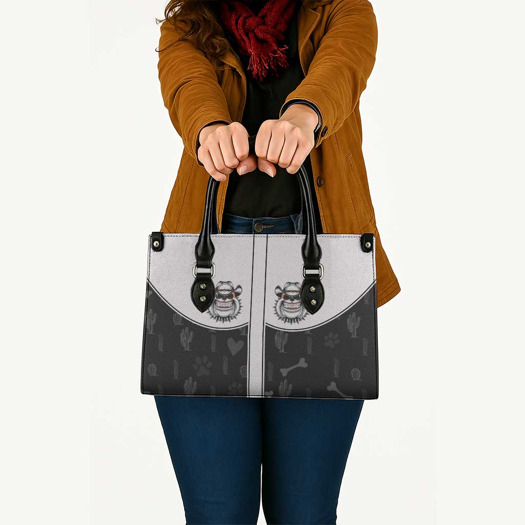 Cowdog Leather Bag Cowboy Bulldog Retro Western Yoke - Wonder Print Shop