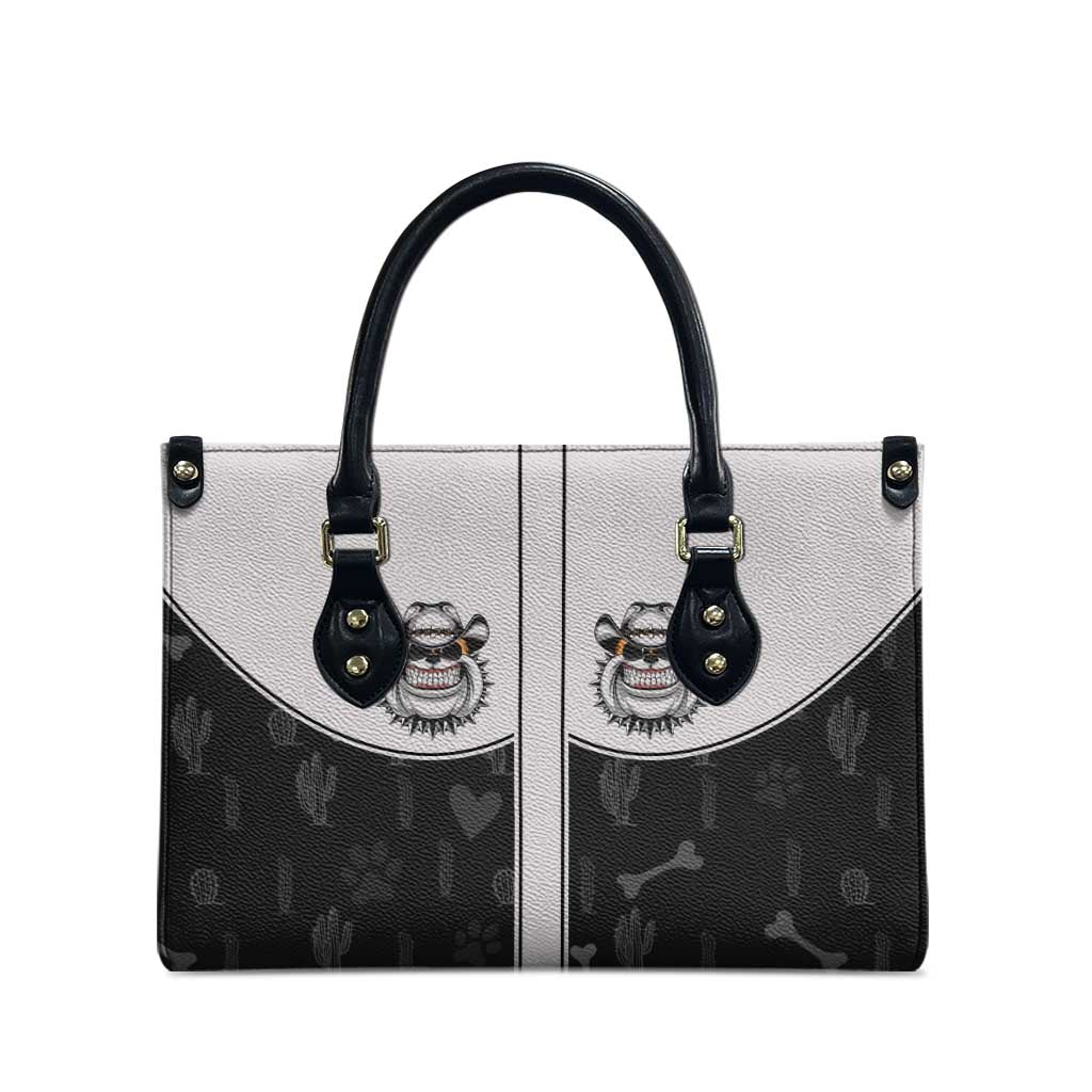 Cowdog Leather Bag Cowboy Bulldog Retro Western Yoke - Wonder Print Shop