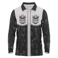 Cowdog Long Sleeve Polo Shirt Cowboy Bulldog Retro Western Yoke - Wonder Print Shop