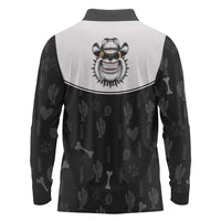 Cowdog Long Sleeve Polo Shirt Cowboy Bulldog Retro Western Yoke - Wonder Print Shop