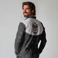 Cowdog Long Sleeve Polo Shirt Cowboy Bulldog Retro Western Yoke - Wonder Print Shop