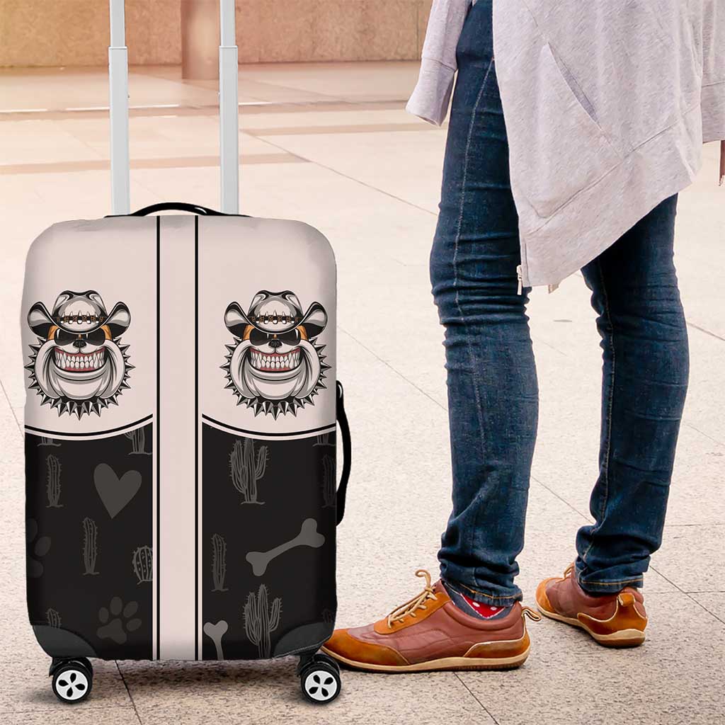 Cowdog Luggage Cover Cowboy Bulldog Retro Western Yoke - Wonder Print Shop