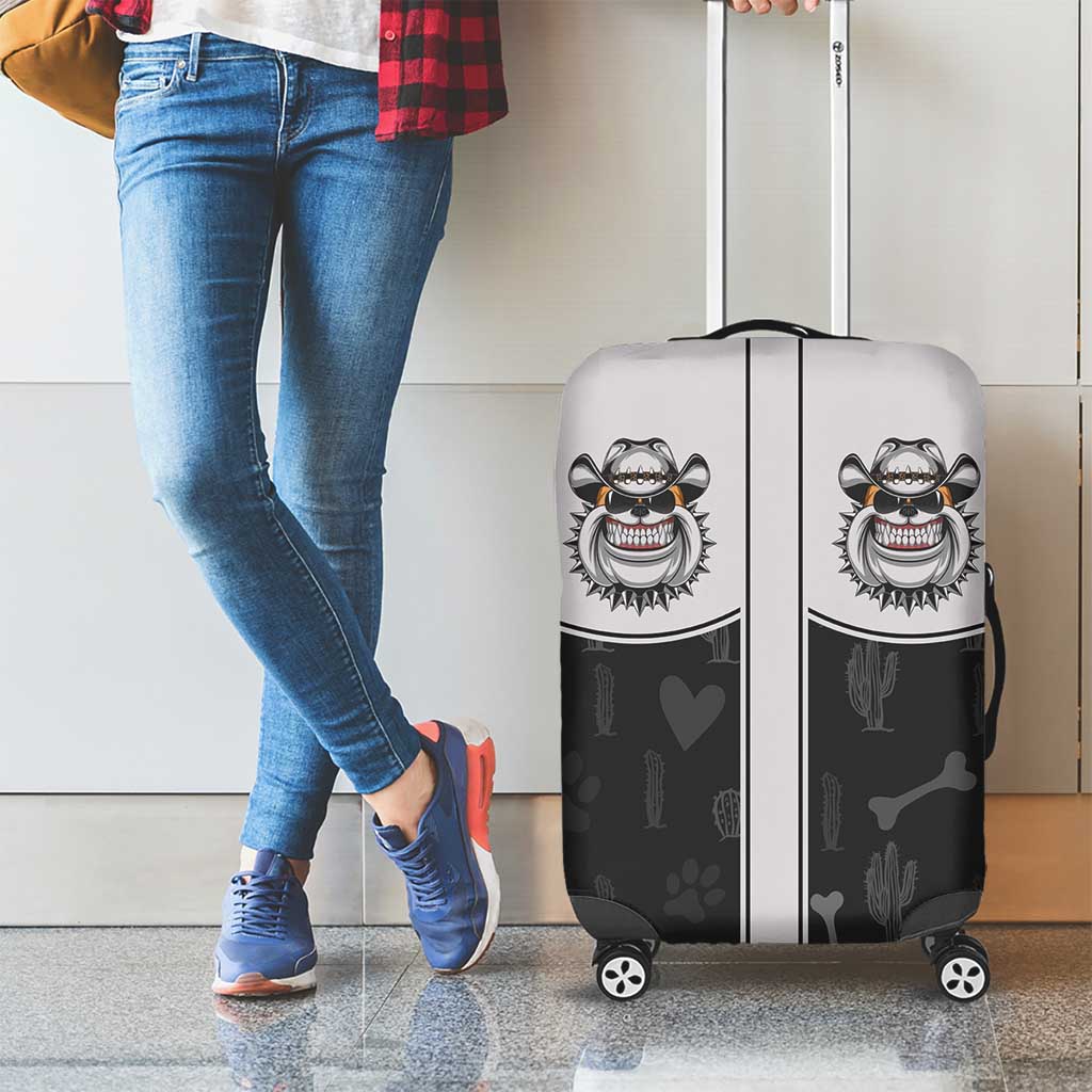 Cowdog Luggage Cover Cowboy Bulldog Retro Western Yoke - Wonder Print Shop