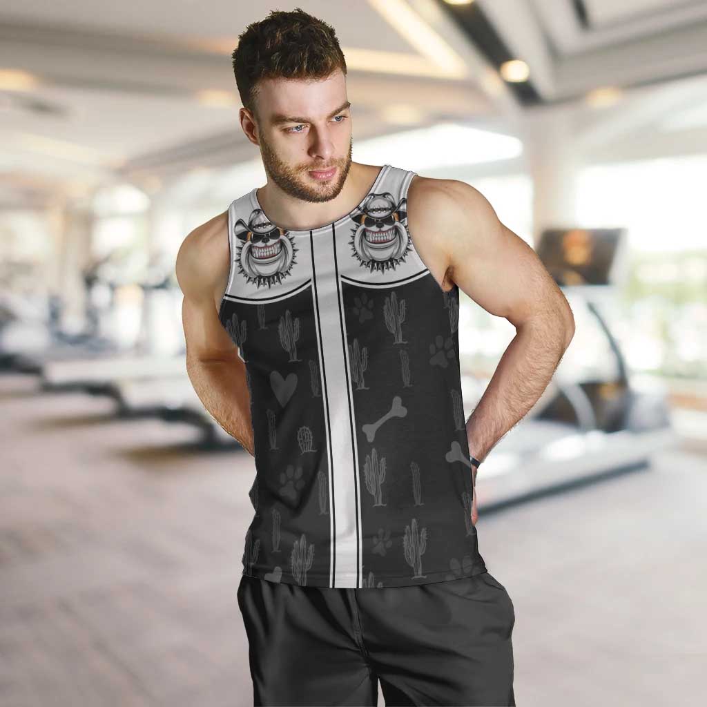 Cowdog Men Tank Top Cowboy Bulldog Retro Western Yoke - Wonder Print Shop