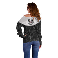 Cowdog Off Shoulder Sweater Cowboy Bulldog Retro Western Yoke - Wonder Print Shop