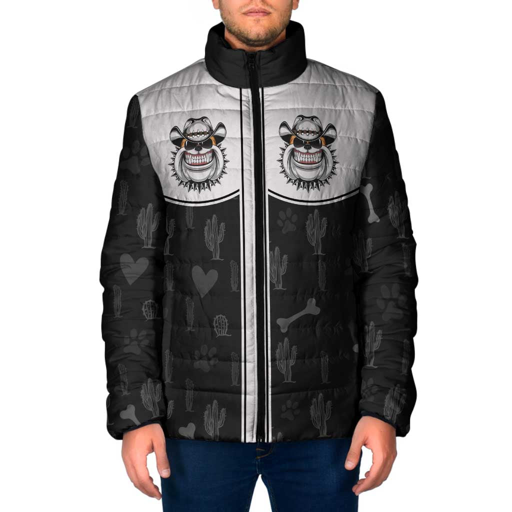 Cowdog Padded Jacket Cowboy Bulldog Retro Western Yoke - Wonder Print Shop
