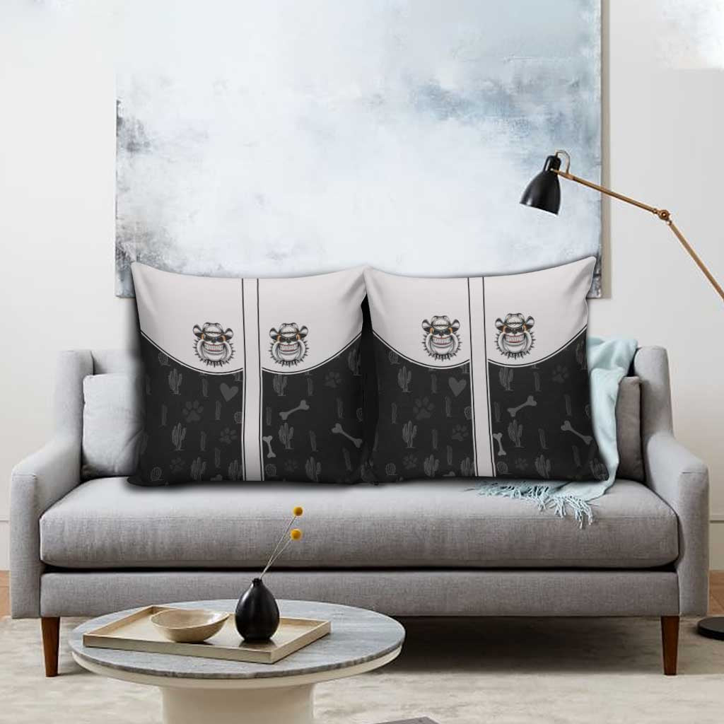 Cowdog Pillow Cover Cowboy Bulldog Retro Western Yoke - Wonder Print Shop