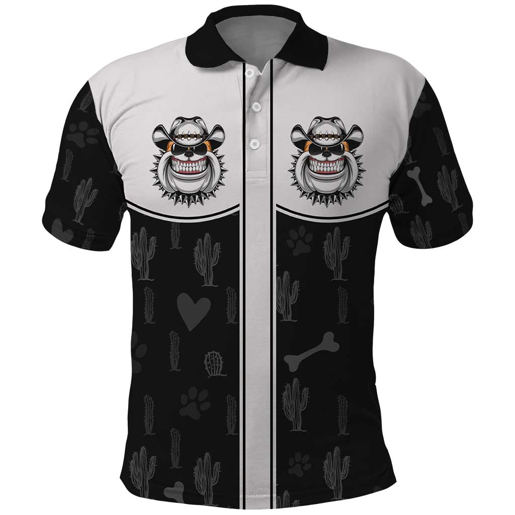 Cowdog Polo Shirt Cowboy Bulldog Retro Western Yoke - Wonder Print Shop