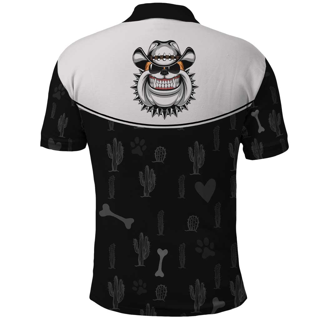 Cowdog Polo Shirt Cowboy Bulldog Retro Western Yoke - Wonder Print Shop
