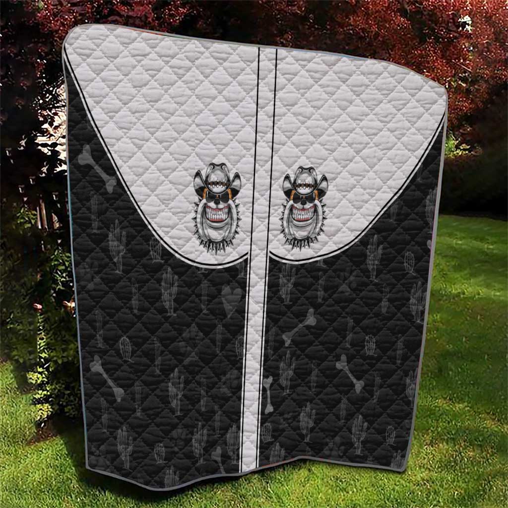 Cowdog Quilt Cowboy Bulldog Retro Western Yoke - Wonder Print Shop