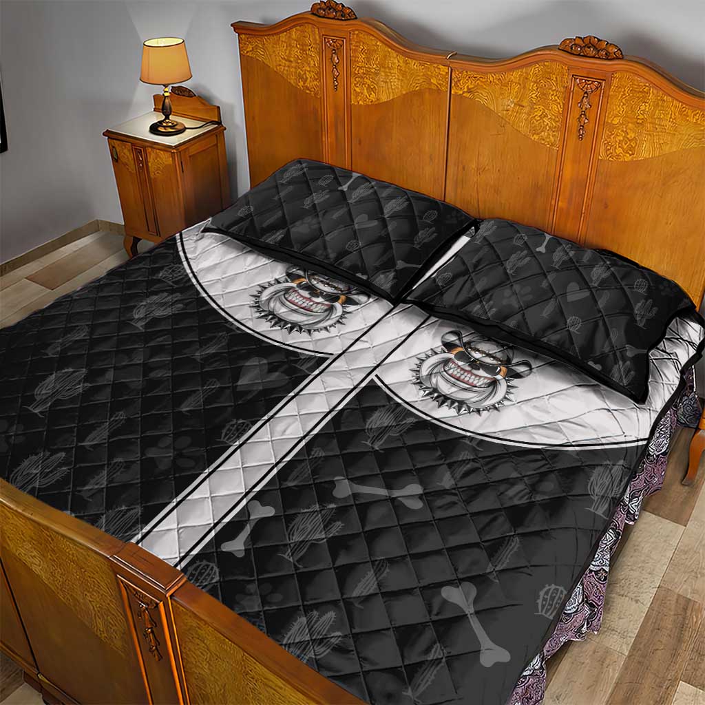 Cowdog Quilt Bed Set Cowboy Bulldog Retro Western Yoke - Wonder Print Shop