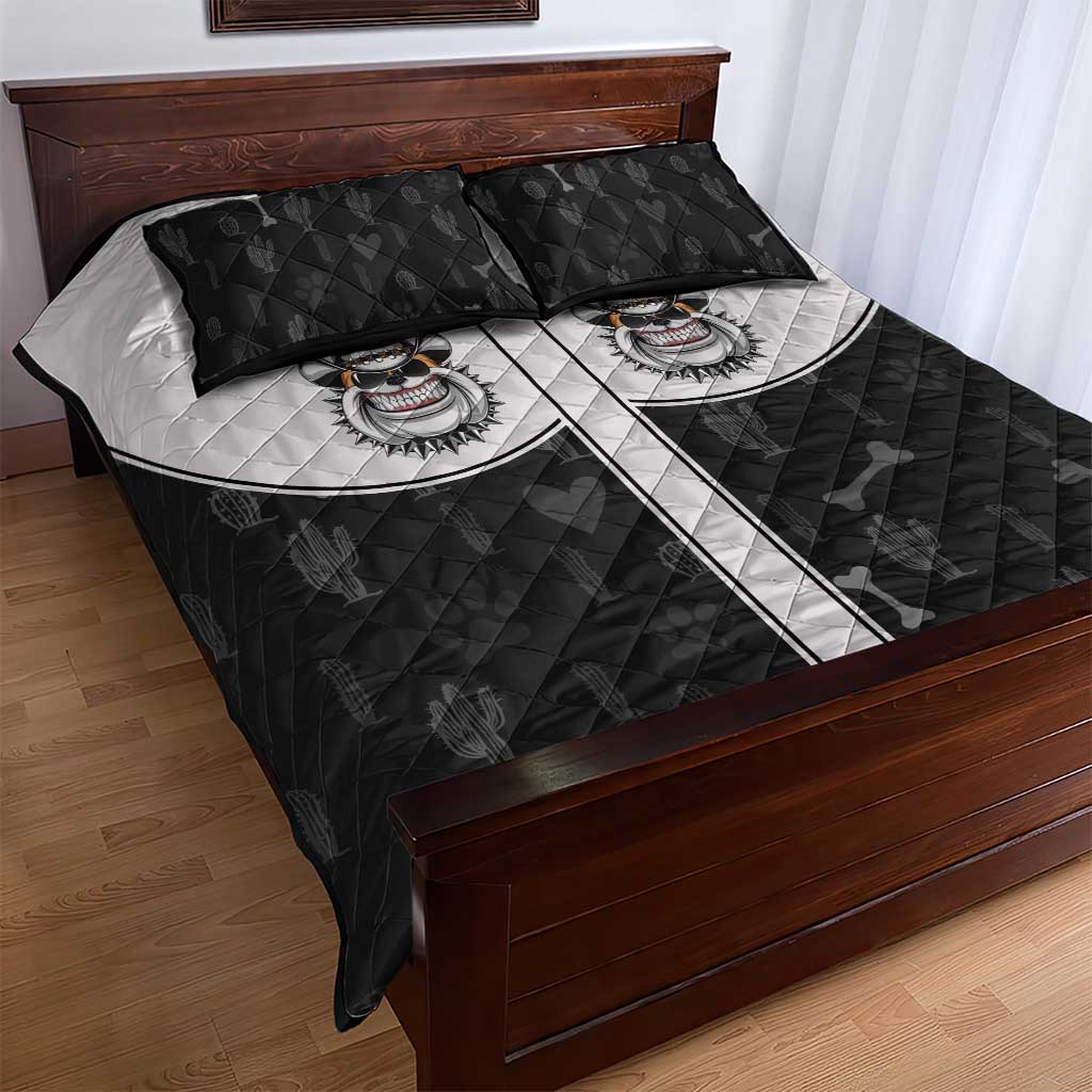Cowdog Quilt Bed Set Cowboy Bulldog Retro Western Yoke - Wonder Print Shop