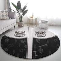 Cowdog Round Carpet Cowboy Bulldog Retro Western Yoke - Wonder Print Shop