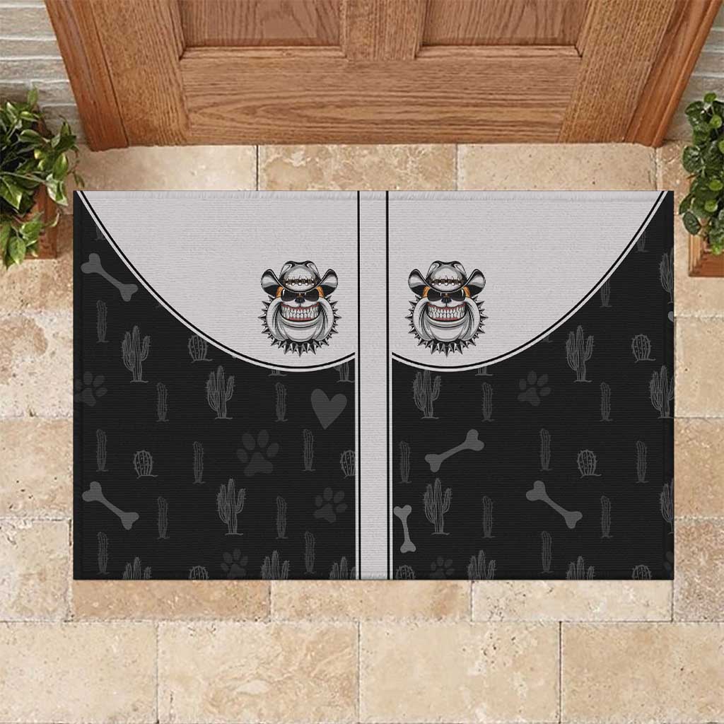 Cowdog Rubber Doormat Cowboy Bulldog Retro Western Yoke - Wonder Print Shop