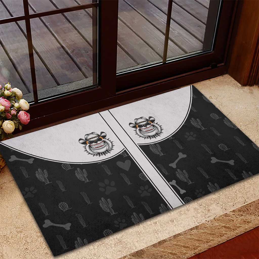 Cowdog Rubber Doormat Cowboy Bulldog Retro Western Yoke - Wonder Print Shop