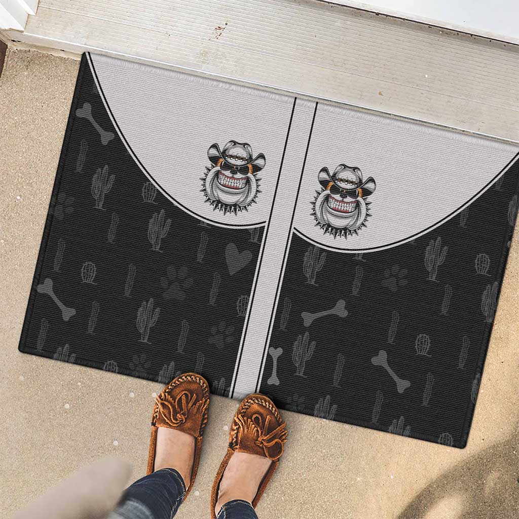 Cowdog Rubber Doormat Cowboy Bulldog Retro Western Yoke - Wonder Print Shop