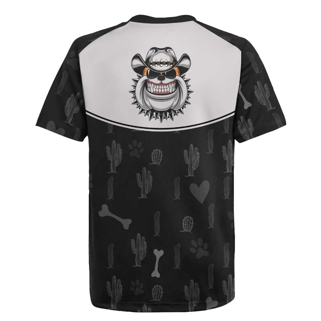 Cowdog Rugby Jersey Cowboy Bulldog Retro Western Yoke - Wonder Print Shop