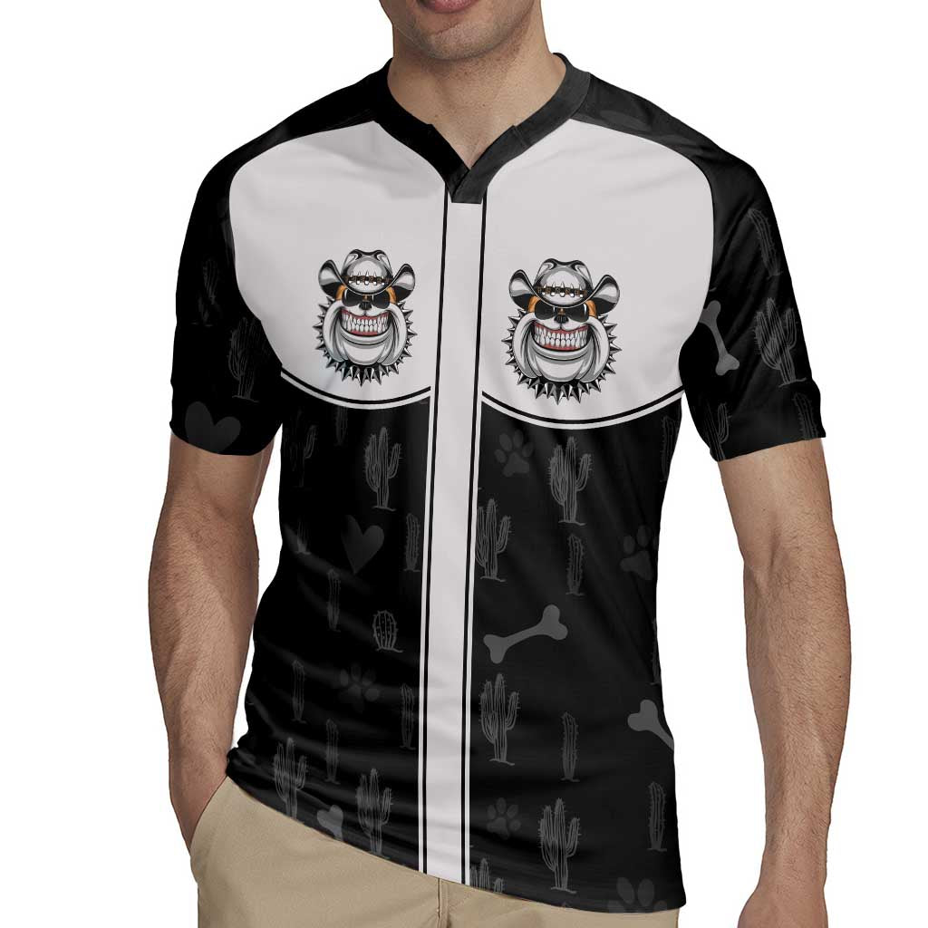 Cowdog Rugby Jersey Cowboy Bulldog Retro Western Yoke - Wonder Print Shop