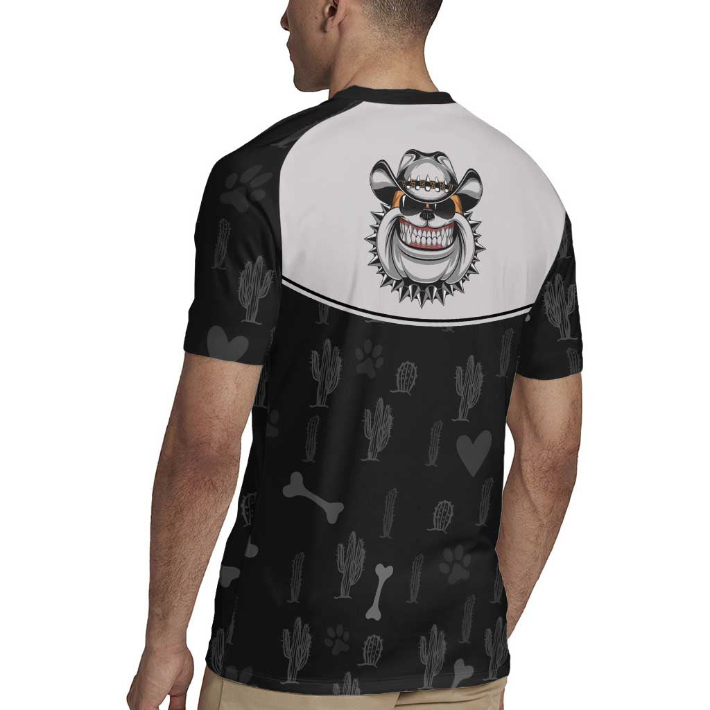 Cowdog Rugby Jersey Cowboy Bulldog Retro Western Yoke - Wonder Print Shop