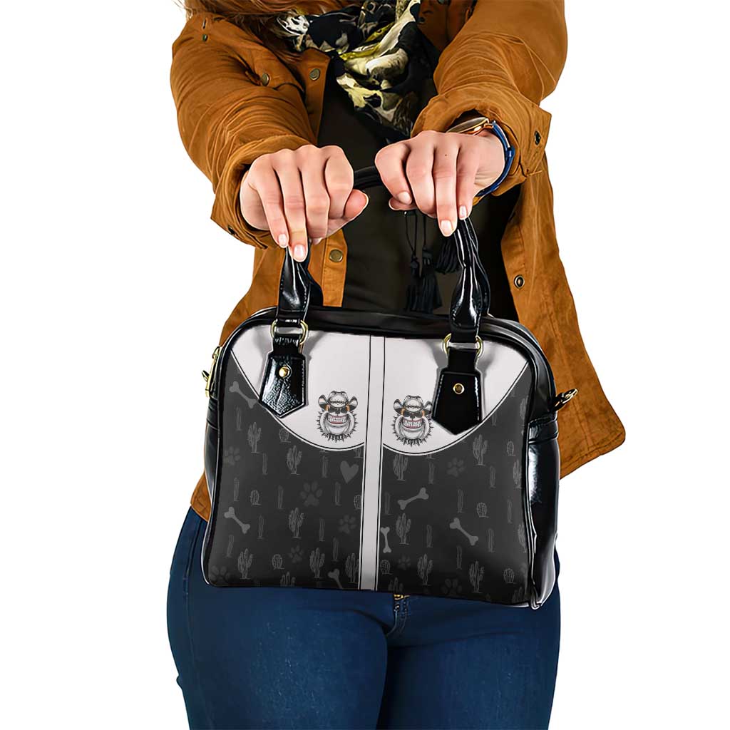 Cowdog Shoulder Handbag Cowboy Bulldog Retro Western Yoke - Wonder Print Shop
