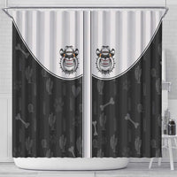 Cowdog Shower Curtain Cowboy Bulldog Retro Western Yoke - Wonder Print Shop