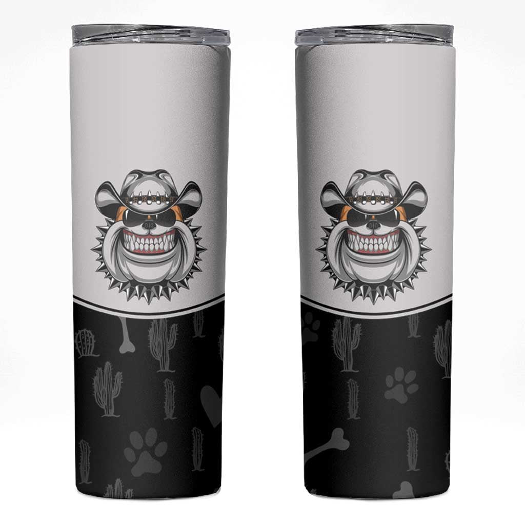 Cowdog Skinny Tumbler Cowboy Bulldog Retro Western Yoke - Wonder Print Shop